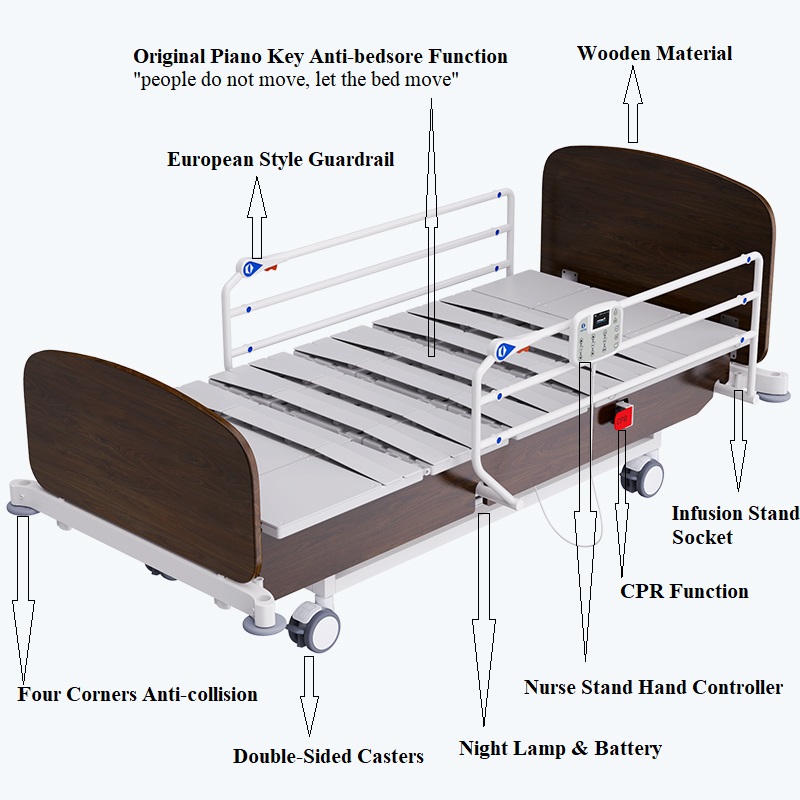 wooden nursing bed